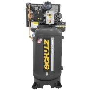 Schulz 580VV20X-3, compresor de dos etapas de 5 HP World Latin America, 20 CFM, 175 PSI, tanque de aire vertical de 80 galones 230 V, trifásico