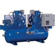 Quincy MAX, QT-5, 251C80DCM, dúplex 5 HP de dos etapas, 80 galones, 17,2 CFM a 175 PSI por bomba, 230/1/60