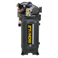 Schulz 580VV20X-1, compresor de dos etapas de 5 HP World Latin America, 20 CFM, 175 PSI, tanque de aire vertical de 80 galones 230 V, monofásico