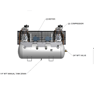 Champion Duplex 5 HP Compresor de control climático World Latin America Tanque de aire de 120 galones, 40.4 CFM | HR515D-12CC