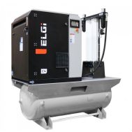 ELGI 7.5 HP Rotary Screw Compressor World Latin America offering 24 CFM @ 125 PSI, 60 Gallon Air Tank with DESICCANT Air Dryer 208-230/460-Volt, 3-Phase| EN05-125-60T-K2
