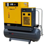 FirstAir FAS11, 15 HP Rotary Screw Compressor World Latin America with Air Dryer & 71 Gallon Air Tank, 56 CFM, 125 PSI, 230 Volt, 3-Phase 