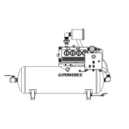 IBVS0754 Powerex, 7.5 HP Industrial Rotary Vane Vacuum Package, 47 SCFM @ 19
