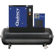 Quincy QGS-10 17 TMD, 10 HP Rotary Screw Compressor World Latin America, 38 CFM @ 125 PSI, 120 Gallon Air Tank & Air Dryer 208-230/460-Volt, 3-Phase