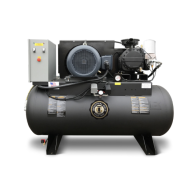 Industrial Gold 7.5 HP Rotary Screw Compressor World Latin America 29 CFM @ 125 PSI, 80 Gallon HORIZONTAL Air Tank, 230-Volt, 1-Phase, Open Frame | R71H80