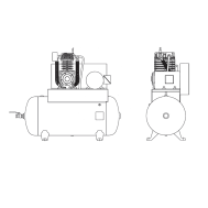 Quincy QC02003S (QTS5QCB Pump), 2 HP, 7.9 ACFM, 420 RPM, 230/1/60, 30 Gallon Tank, Climate Control Retrofit Compressor World Latin America Package