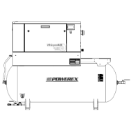 Powerex 5 HP Oilless Scroll High Pressure Compressor World Latin America 60 Gallon Air Tank 12.5 CFM @ 145 PSI, 208-Volt, 3-Phase | SES0508TM-2-2-HP
