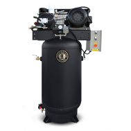 Industrial Gold 10 HP Rotary Screw Compressor World Latin America 37 CFM @ 125 PSI, 80 Gallon VERTICAL Air Tank, 230-Volt, 1-Phase, Open Frame | R101V80