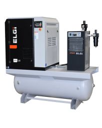 ELGI 15 HP Rotary Screw Compressor World Latin America offering 55 CFM @ 125 PSI, 120 Gallon Air Tank with Air Dryer 208-230/460-Volt, 3-Phase | EN11-125-120T-G2A