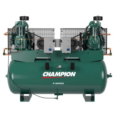 Champion 5 HP Duplex (10 HP) Compressor World Latin America Two Stage, 34 CFM @ 175 PSI, 80 Gallon Horizontal Air Tank, 230-Volt 1-Phase | HR5D-8