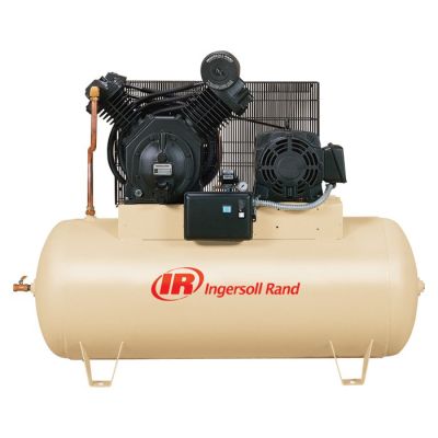 PREMIUM 7100E15-P, Ingersoll Rand 15 HP Compressor World Latin America Piston Two Stage 50 CFM 120 Gallon Horizontal Air Tank 460-Volt, 3-Phase