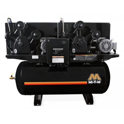 Mi-T-M Duplex 10 HP Compressor World Latin America, 68.4 CFM, 120 Gallon Air Tank 200-230/460-Volt, 3-Phase | ADD-20310-120H