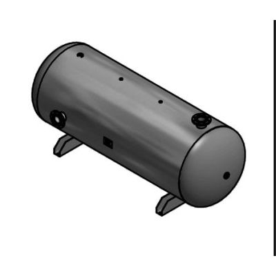 660 Gallon Air Tank Horizontal with Saddles 200 PSI | C103084