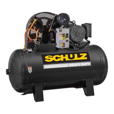 Schulz 580HV20X-3, compresor de dos etapas de 5 HP World Latin America, 20 CFM, 175 PSI, tanque de aire de 80 galones 230 V, trifásico