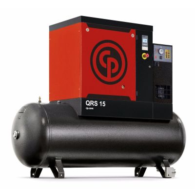 Chicago Pneumatic 15 HP Rotary Screw Compressor World Latin America, 49.2 CFM @ 150 PSI, 132 Gallon Tank and Air Dryer 208-230/460 Volt, 3-Phase | QRS 15D 150 TM