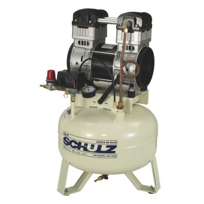 Schulz Oil Less CSD 9/08, 1.5 HP Oilless Compressor World Latin America, 115/1/60, 9 CFM Displacement, 120 PSI, 8 Gallon Air Tank