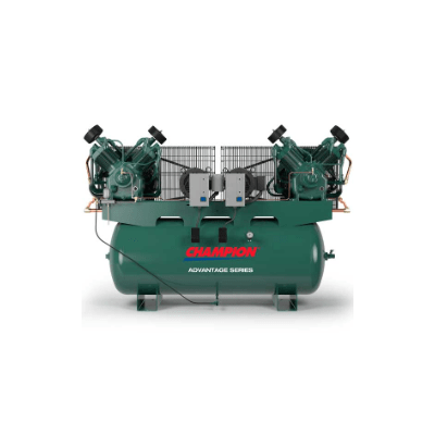 Champion Duplex 10 HP (20 HP Total) Compressor World Latin America, 67.6 CFM @ 175 PSI, 120 Gallon Tank 460-Volt, 3-Phase | HR10D-12