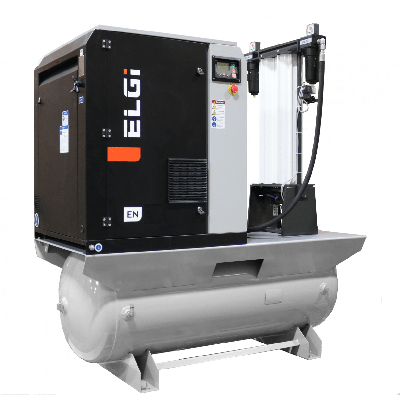 5 HP Rotary Screw Compressor World Latin America 60 Gal Air Tank with DESICCANT Air Dryer 1-Phase | EN04-125-60T-K2J 