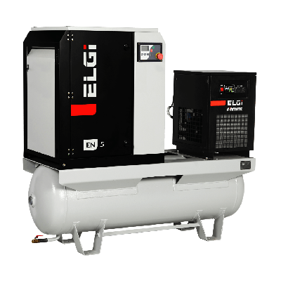 7.5 HP Rotary Screw Compressor World Latin America 60 Gal Air Tank with Air Dryer 3-Phase | EN05-125-60T-G2A