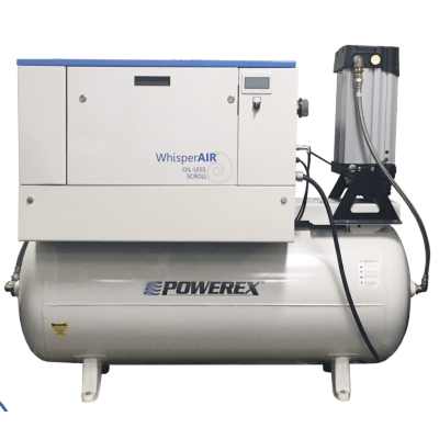 Powerex 5 HP Compressor World Latin America Oilless Scroll 60 Gallon Air Tank 15.2 CFM @ 100 PSI | 230-Volt, 1-Phase | SES1518TM-6-2
