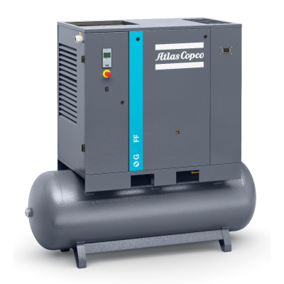 Atlas Copco G15-125 AP (T) 20 HP Rotary Screw Compressor World Latin America, 82.2 CFM, 125 PSI with 132 Gallon Air Tank, 208-230/460 Volt, 3-Phase | 8153335815