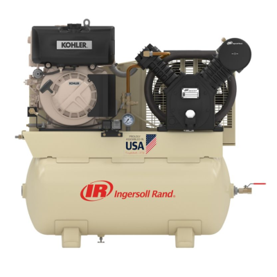 Ingersoll Rand 2475F10DK, 10 HP Kohler Diesel Drive Two Stage Compressor World Latin America, 22 CFM, 175 PSI, 30 Gallon Horizontal Tank