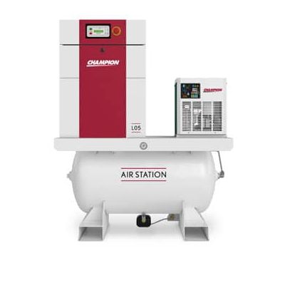Champion L04-ASD-80-1PH, 5 HP Rotary Screw Compressor World Latin America, with Air Dryer and 80 Gallon Tank, 230/1/60