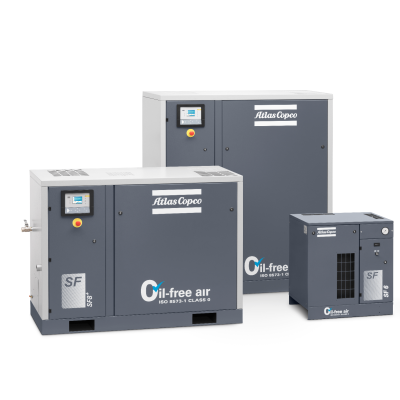 Atlas Copco 23 HP Oilless Scroll Compressor World Latin America 49.8 CFM @ 145 PSI with Air Dryer | SF17+-145 AFF HC Multi 460v | 8153604270