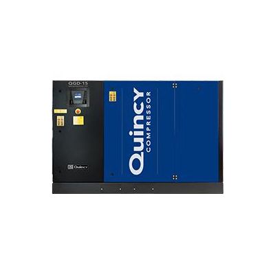 Quincy QGD-15-D, 15 HP Rotary Screw Compressor World Latin America with Air Dryer, 70.1 ACFM @ 125 PSI, 208/230/460/3/60, Air Cooled