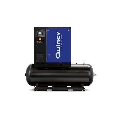 Quincy QGSV-10 TM, 10 HP Variable Speed Drive Rotary Screw Compressor World Latin America, 42 CFM. 120 Gallon Air Tank, 460-Volt, 3-Phase