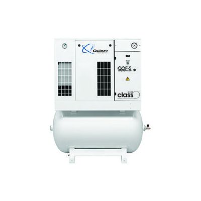 Quincy 5 HP Oilless Scroll Compressor World Latin America 12.5 CFM, 145 PSI, Integrated Air Dryer & 70 Gallon Horizontal Air Tank, 230/460-Volt 3-Phase | QOF-5 TMD (HP)