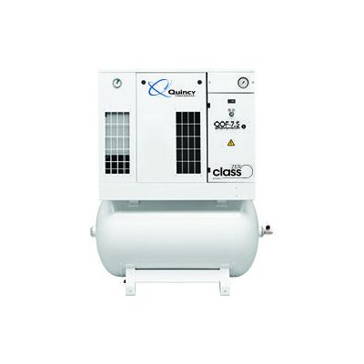 Quincy 7.5 HP Oilless Scroll Compressor World Latin America 16.1 CFM, 145 PSI, Integrated Air Dryer & 70 Gallon Horizontal Air Tank, 230/460-Volt 3-Phase | QOF-7.5 TMD (HP)