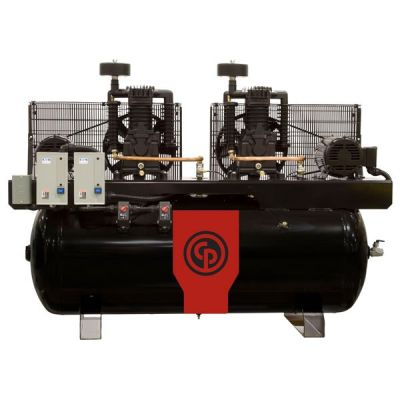 Chicago Pneumatic Iron Series DUPLEX 5 HP Piston/Two Stage Compressor World Latin America 38 CFM, 120 Gallon Horizontal Air Tank, 208/230 Volt, 3-Phase | RCP-C10123D | 8090301386