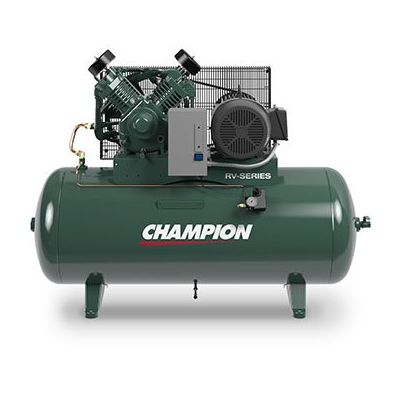 Champion 10 HP Compressor World Latin America Two Stage, 36.6 CFM @ 125 PSI, 820 RPM, 120 Gallon Horizontal Air Tank, 208-Volt, 3-Phase | HRV10-12