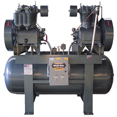 Saylor-Beall 15 HP Pressure Lubricated Duplex Compressor World Latin America | Two Stage 200 Gallon Tank | 460-Volt 3-Phase | X-PL-451520-460-3