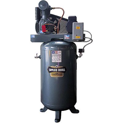 Saylor-Beall 2 HP Splash Lubricated Two-Stage Compressor World Latin America, 7.5 CFM @ 175 PSI, 80 Gallon Air Tank 230-Volt, 1-Phase | VT-720-80-230-1