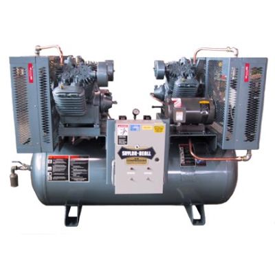 Saylor-Beall 10 HP Pressure Lubricated Duplex Compressor World Latin America | Two Stage 120 Gallon Tank | 460-Volt 3-Phase | X-PL-755-120-460-3