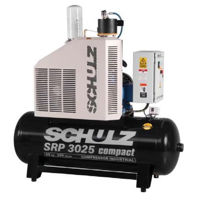 Schulz 25 HP SRP-3025 COMPACT-460 Rotary Screw Compressor World Latin America, 89 CFM @ 125 PSI, 80 Gallon Air Tank, 460-Volt, 3-Phase | 970.2840-460