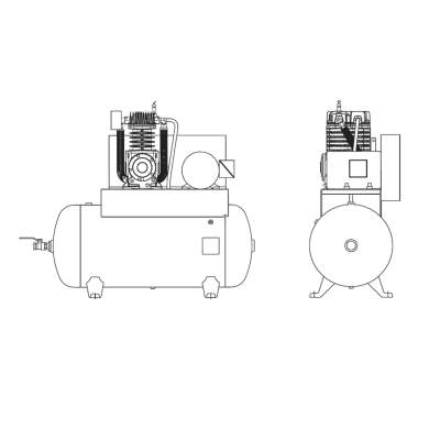 Quincy QC02003S (QTS5QCB Pump), 2 HP, 7.9 ACFM, 420 RPM, 230/1/60, 30 Gallon Tank, Climate Control Retrofit Compressor World Latin America Package