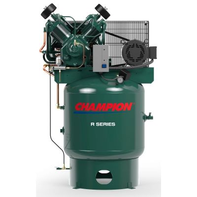 Champion 10 HP Compressor World Latin America Piston, Two Stage, 34.8 ACFM @ 175 PSI, 80 Gallon Vertical Air Tank, 230-Volt, 3-Phase | VR10-8