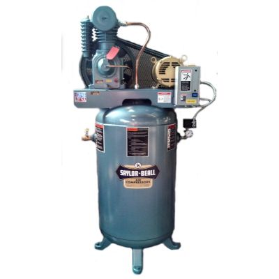 Saylor-Beall 5 HP Splash Lubricated Piston/Two Stage Compressor World Latin America, 17.3 CFM @ 175 PSI, 80 Gallon Vertical Air Tank, 208-Volt, 3-Phase | VT-735-80-208-3